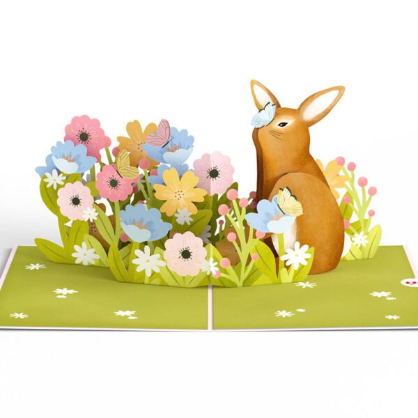Happy Easter Bunny Amid the Blossoms Pop-Up Card - 图片 3