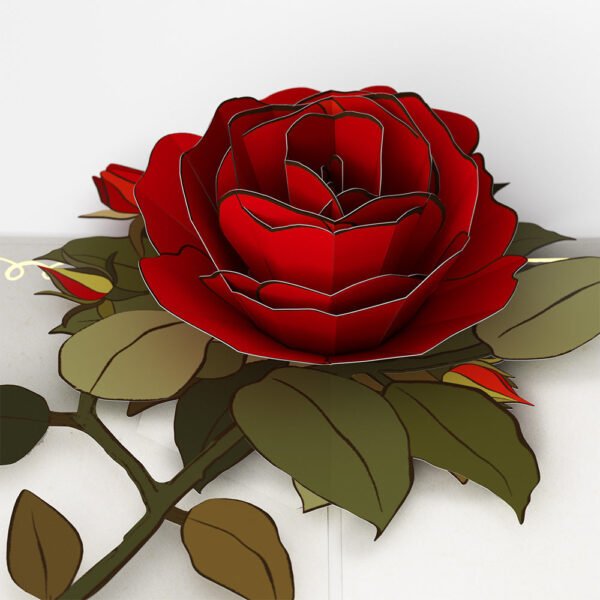 I Love You Roses Pop-Up Card - 图片 2