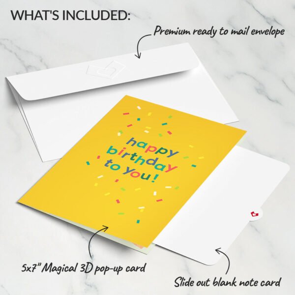 Happy Birthday Confetti Cake Music and Lights Pop-Up Card - 图片 6