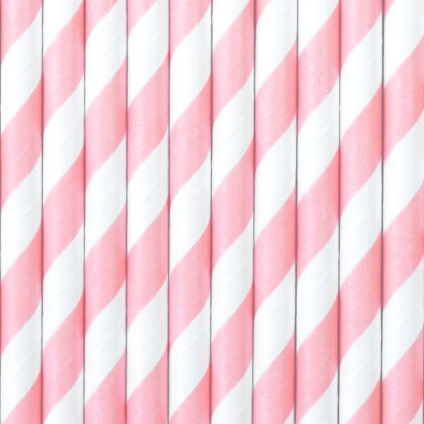 Pink Striped Paper Straws - 图片 2