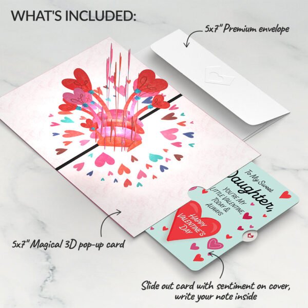 You Light Up My Life Valentine Pop-Up Card and Sentiment Set for Daughter - 图片 2