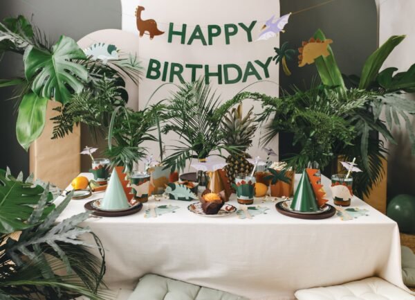 Green & White Striped Pterodactyl Paper Straws 6ct - 图片 5