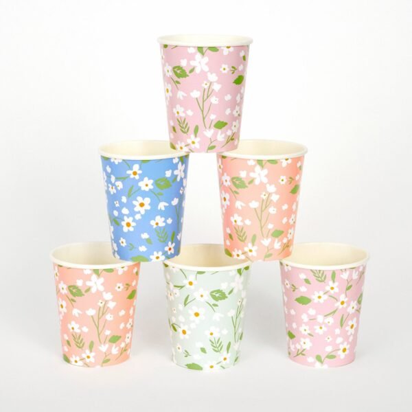 Ditsy Floral Paper Cups, 9 Oz, 12 Count