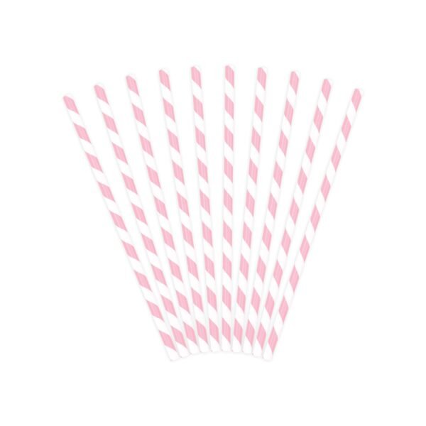 Pink Striped Paper Straws