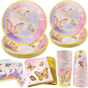 Butterfly Birthday Party Tableware Set | Damai Party