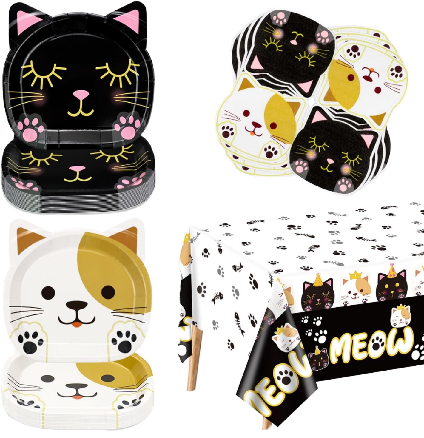 Cat & Fox Shaped Paper Plates