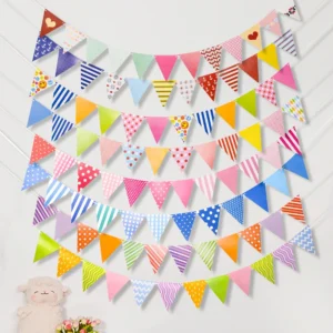 Colorful Polka Dot & Striped Paper Bunting | Damai Party