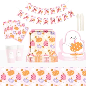 Cute Pumpkin Halloween Party Tableware Set (Serves 8) | Damai Party