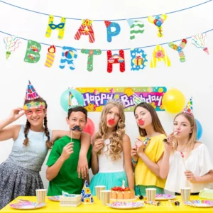 Glitter Happy Birthday Letter Banner with Bow Design | Damai Party