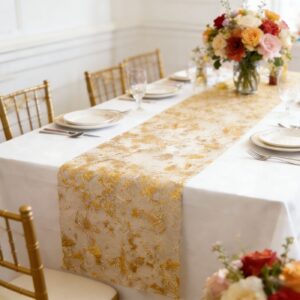 Gold Foil Mesh Table Runner