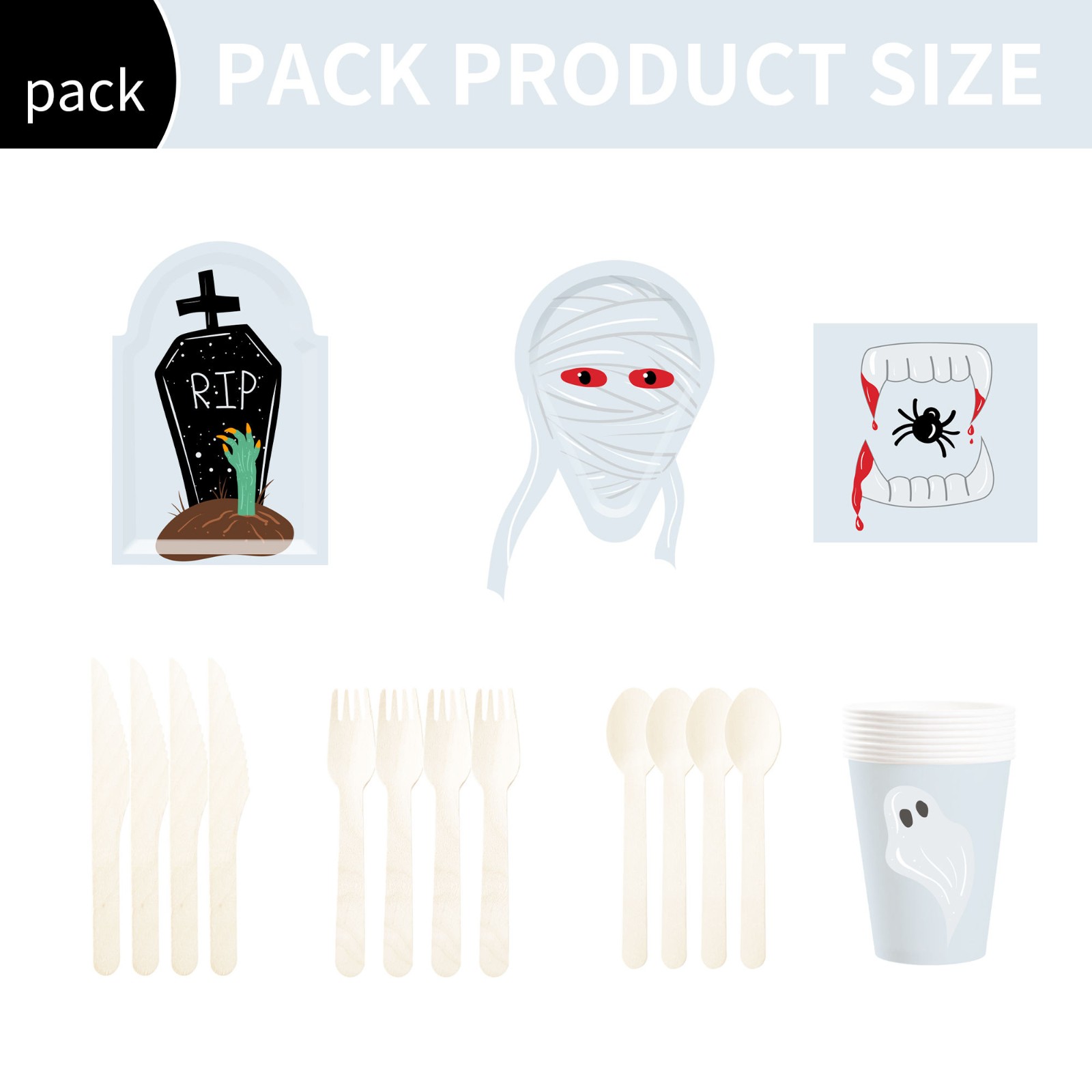 Halloween Tombstone Party Tableware Set (Serves 8) - view 3