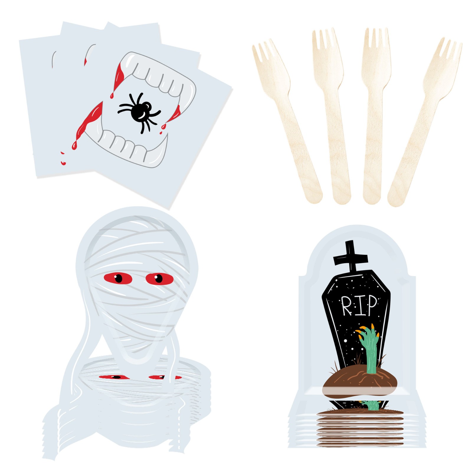 Halloween Tombstone Party Tableware Set (Serves 8) - view 4