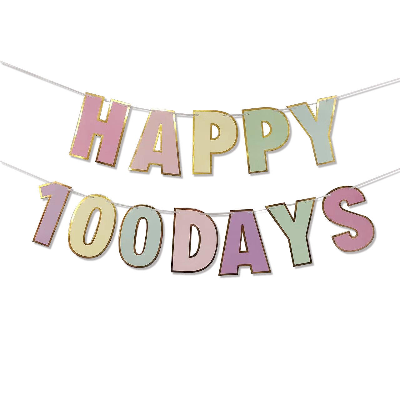 Macaron Gold-Foil Happy Birthday Letter Banner - view 2