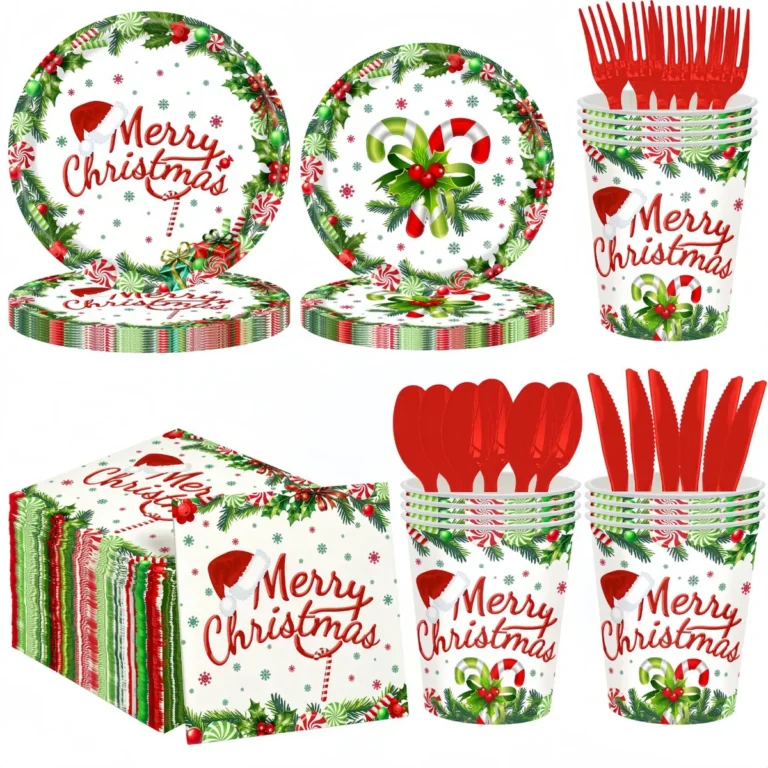 Merry Christmas Paper Tableware Set | Damai Party
