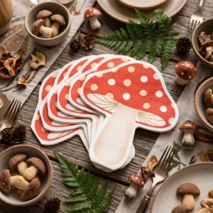 Mushroom Shaped Paper Napkins, Red Polka Dot | Damai Party