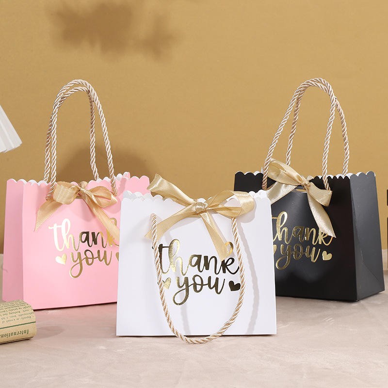 Thank You Paper Gift Bag with Ribbon Handle - view 4