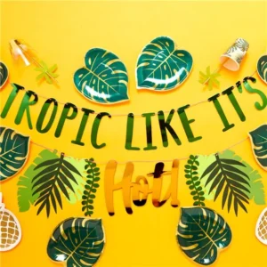 Tropical Luau Palm Leaf Party Tableware Set | Damai Party