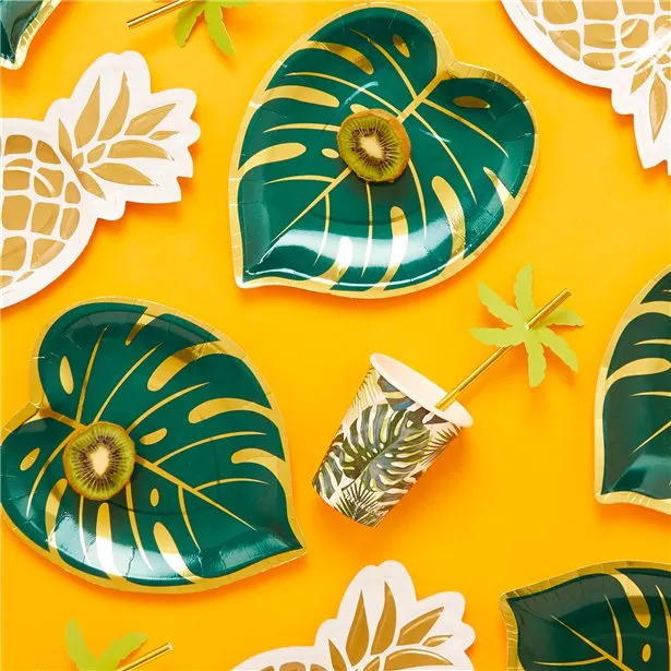 Tropical Luau Palm Leaf Party Tableware Set – view 2 | Damai Party