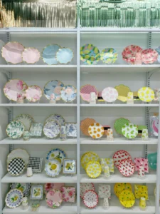 Floral paper plates for bridal showers